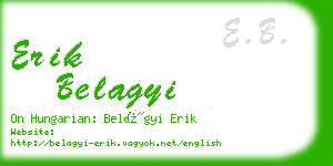 erik belagyi business card